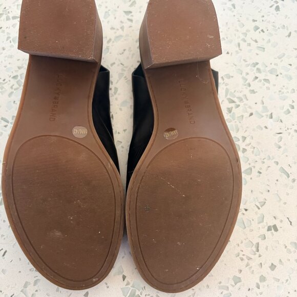Lucky Brand Rhazy Leather Sandals Heels 10 - Picture 5 of 6